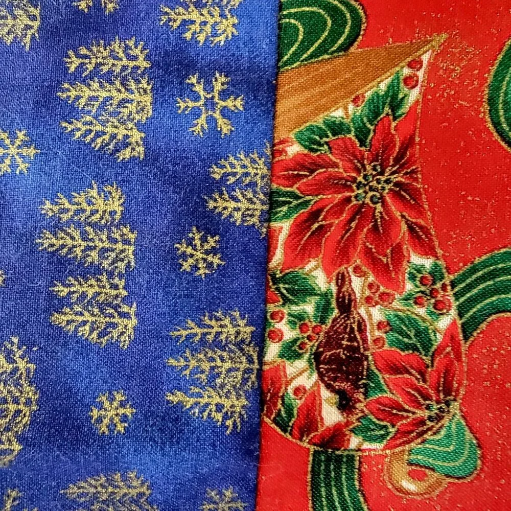 Festive vintage 80s 90s habdmade  Christmas Table Runner With Santa & Angel Bell